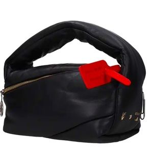 Off white hand bag for women in black leather F66721